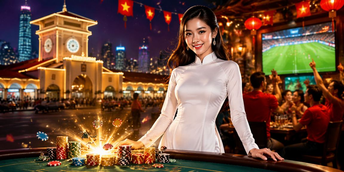 Không khí casino trực tuyến sôi động tại Hồ Chí Minh với trang phục áo dài truyền thống